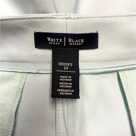 NWT White House Black Market Blue Cotton Blend Split Side Shorts Sz 14 Short - Picture 3 of 9